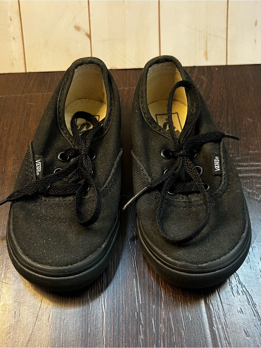 Vans Kids Classic Black Canvas Lace-Up Shoes Toddler 6.5